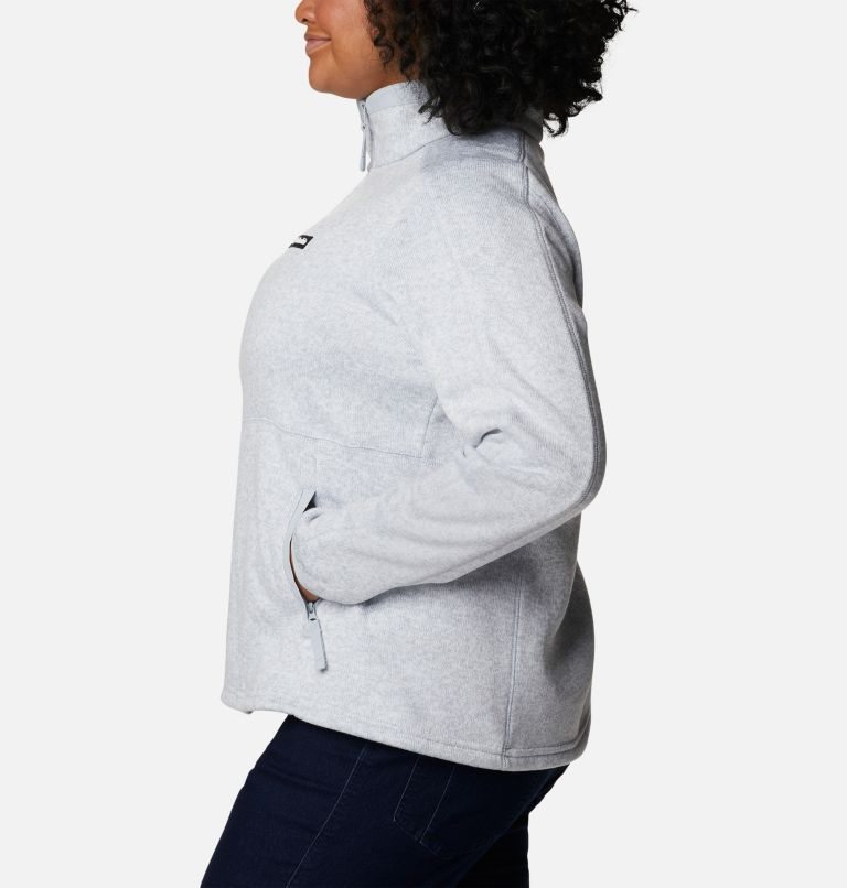 Women's Columbia Sweater Weather Full Zip Fleece Jackets Light Grey | Plus Size CA-W54C8